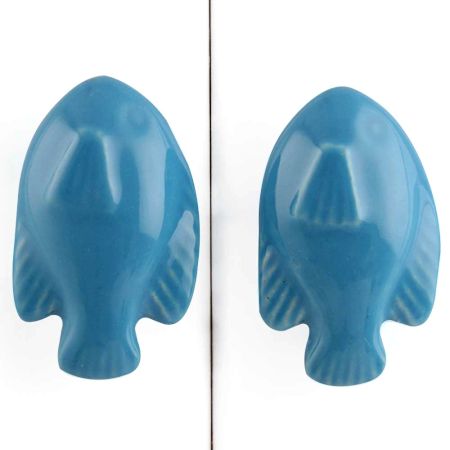 Turquoise Fish Ceramic Knob